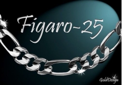 Figaro 25 - náramek rhodium